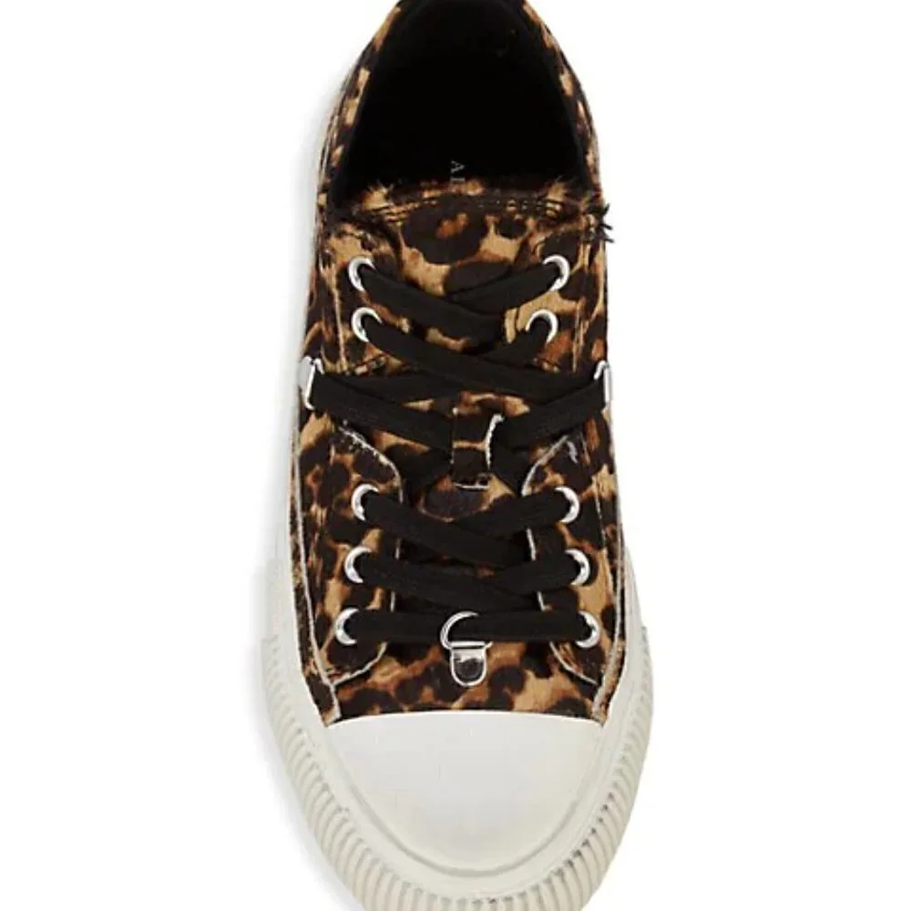 New ALL SAINTS Jazmin Haircalf Leopard Print Sneakers New With Box 9 US/40 EU